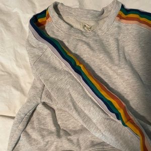 Madewell cropped rainbow sleeve sweatshirt